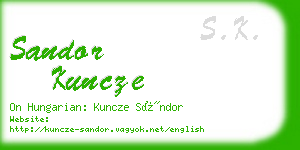 sandor kuncze business card